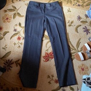 Express editor navy blue white houndstooth pants